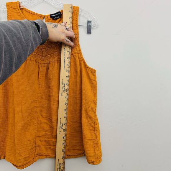 PrAna Orange Halter Neck Sleeveless Blouse Women’s Size L - Picture 3 of 7
